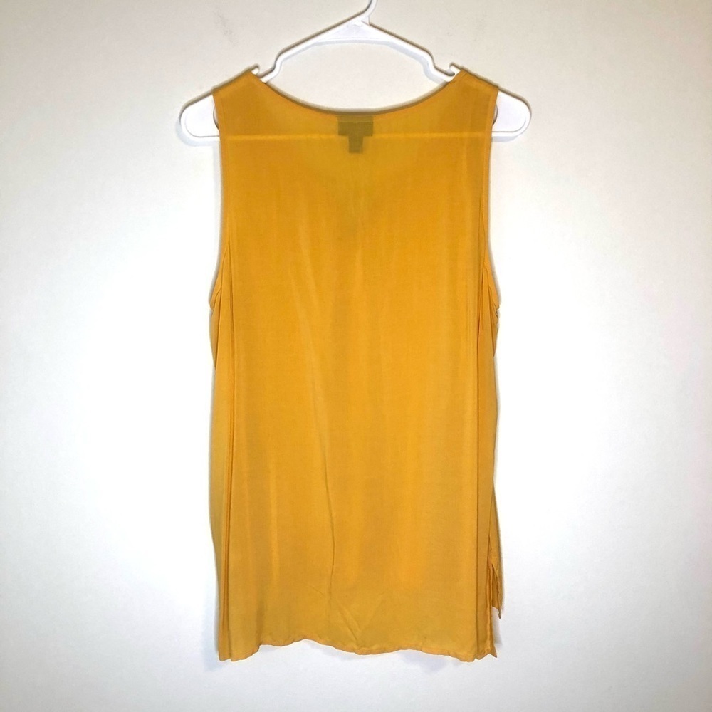 2/$15  a.n.a. - Mustard Criss Cross Sleeveless Blouse Top - Picture 6 of 7